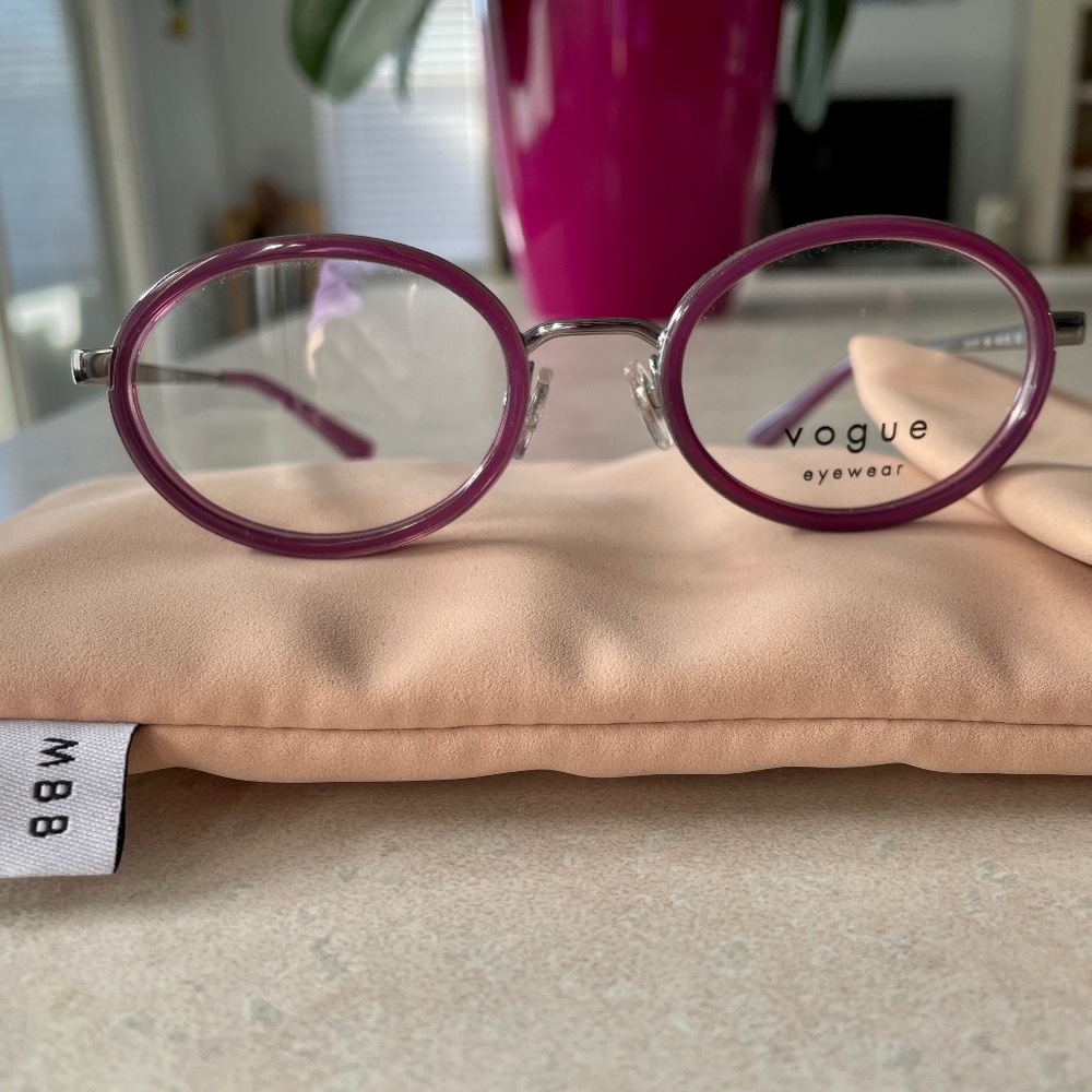 Millie Bobby Brown Vogue Purple/Gunmetal Eyeglass Frames (46-19–130)